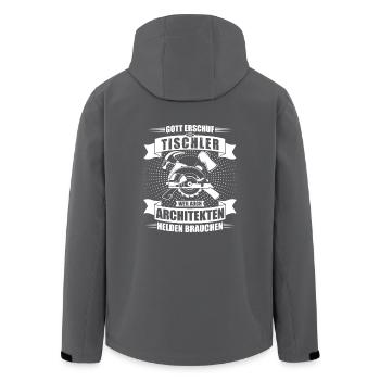 Herren Tischler TShirt Architekten Helden - Recycelte Männer Softshell-Jacke von Stanley/Stella - Anthrazit - Hinten - AI Model Male 185 light (185cm)