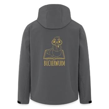 Leseratte Silhouette - Für Bücherwürmer und - Recycelte Männer Softshell-Jacke von Stanley/Stella - Anthrazit - Hinten - AI Model Male 185 light (185cm)