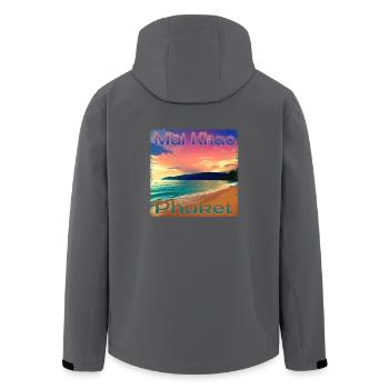 Sommerurlaub in Mai Khao Beach, Phuket - Recycelte Männer Softshell-Jacke von Stanley/Stella - Anthrazit - Hinten - AI Model Male 185 light (185cm)