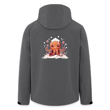 Lebkuchen Oktopus - Recycelte Männer Softshell-Jacke von Stanley/Stella - Anthrazit - Hinten - AI Model Male 185 light (185cm)