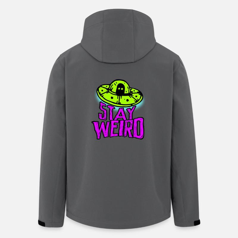 Restez étrange, petit fou monstre alien d'Ufo - Veste softshell homme en polyester recyclé Stanley/Stella - charbon