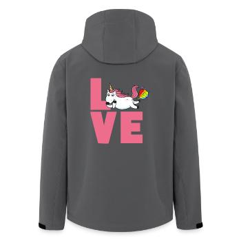 Love Einhorn - Recycelte Männer Softshell-Jacke von Stanley/Stella - Anthrazit - Hinten - AI Model Male 185 light (185cm)