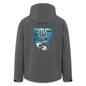 Future Marine Biologist Haiarten - Recycelte Männer Softshell-Jacke von Stanley/Stella - Anthrazit - Hinten - AI Model Male 185 light (185cm)