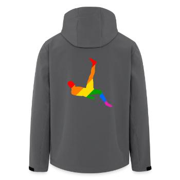 Rainbow Soccer Player - Recycelte Männer Softshell-Jacke von Stanley/Stella - Anthrazit - Hinten - AI Model Male 185 light (185cm)