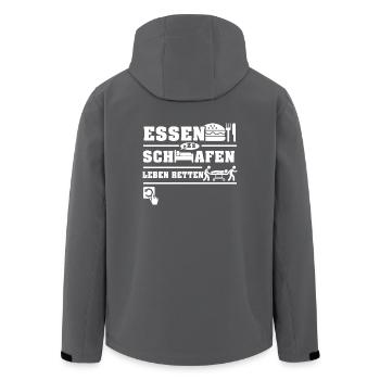 Rettungsdienst Shirt-Jeden Tag - Recycelte Männer Softshell-Jacke von Stanley/Stella - Anthrazit - Hinten - AI Model Male 185 light (185cm)