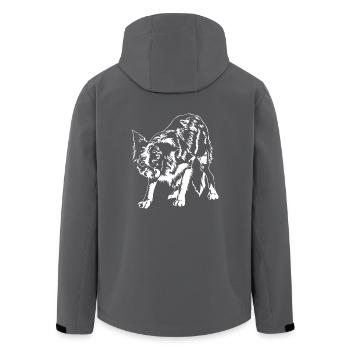 BORDER COLLIE hüten Hütehunde Wilsigns Hütenhund - Recycelte Männer Softshell-Jacke von Stanley/Stella - Anthrazit - Hinten - AI Model Male 185 light (185cm)