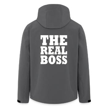 The real boss - Recycelte Männer Softshell-Jacke von Stanley/Stella - Anthrazit - Hinten - AI Model Male 185 light (185cm)
