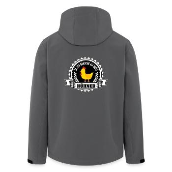 Landwirt Shirt-All die Hühner - Recycelte Männer Softshell-Jacke von Stanley/Stella - Anthrazit - Hinten - AI Model Male 185 light (185cm)