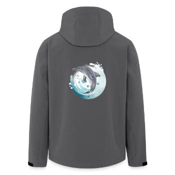 Tauch Dive Dolphin - Delfin - Recycelte Männer Softshell-Jacke von Stanley/Stella - Anthrazit - Hinten - AI Model Male 185 light (185cm)