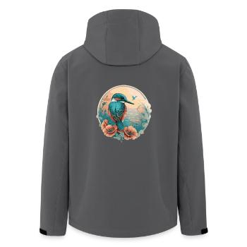 Eisvogel Vogelfreunde - Recycelte Männer Softshell-Jacke von Stanley/Stella - Anthrazit - Hinten - AI Model Male 185 light (185cm)