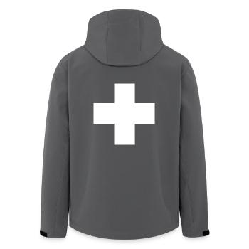 Schweiz - Recycelte Männer Softshell-Jacke von Stanley/Stella - Anthrazit - Hinten - AI Model Male 185 light (185cm)