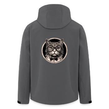 Steampunk Katze - Recycelte Männer Softshell-Jacke von Stanley/Stella - Anthrazit - Hinten - AI Model Male 185 light (185cm)