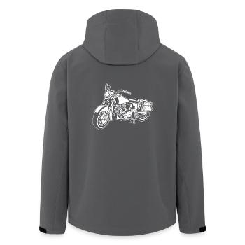 Chopper Motorrad 10_weiß - Recycelte Männer Softshell-Jacke von Stanley/Stella - Anthrazit - Hinten - AI Model Male 185 light (185cm)
