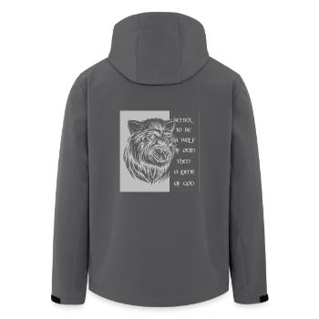 Lieber ein Wolf Odins als ein Lamm Gottes - Recycelte Männer Softshell-Jacke von Stanley/Stella - Anthrazit - Hinten - AI Model Male 185 light (185cm)