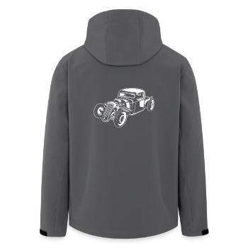 Hot Rod / Rat Rod 08_weiß - Recycelte Männer Softshell-Jacke von Stanley/Stella - Anthrazit - Hinten - AI Model Male 185 light (185cm)
