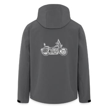 Chopper / Motorrad 06_weiß - Recycelte Männer Softshell-Jacke von Stanley/Stella - Anthrazit - Hinten - AI Model Male 185 light (185cm)
