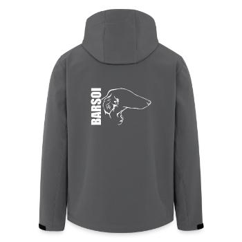 BARSOI Profil Hunde Hund Wilsigns - Recycelte Männer Softshell-Jacke von Stanley/Stella - Anthrazit - Hinten - AI Model Male 185 light (185cm)