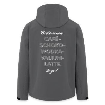 Cafe-Schoko-Wodka-Valium-Latte - Recycelte Männer Softshell-Jacke von Stanley/Stella - Anthrazit - Hinten - AI Model Male 185 light (185cm)