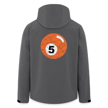 Billard Billardkugel orange fünf five vintage - Recycelte Männer Softshell-Jacke von Stanley/Stella - Anthrazit - Hinten - AI Model Male 185 light (185cm)