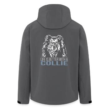 COLLIE life is better - Recycelte Männer Softshell-Jacke von Stanley/Stella - Anthrazit - Hinten - AI Model Male 185 light (185cm)