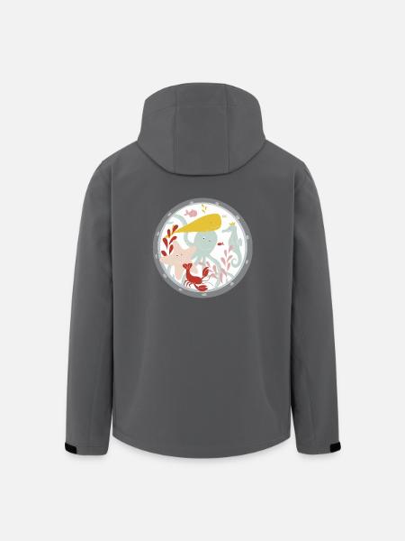 Bullauge / Unterwasser / Meer / Wal / Seepferd - Recycelte Männer Softshell-Jacke von Stanley/Stella - Anthrazit