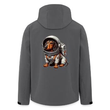 Süßer Dackel Astronaut Science Fiction Weltraum - Recycelte Männer Softshell-Jacke von Stanley/Stella - Anthrazit - Hinten - AI Model Male 185 light (185cm)