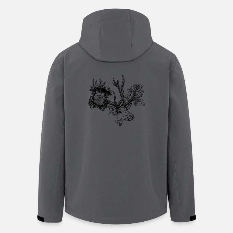 Hirsch mit Uhr und Trauben - Recycelte Männer Softshell-Jacke von Stanley/Stella - Anthrazit