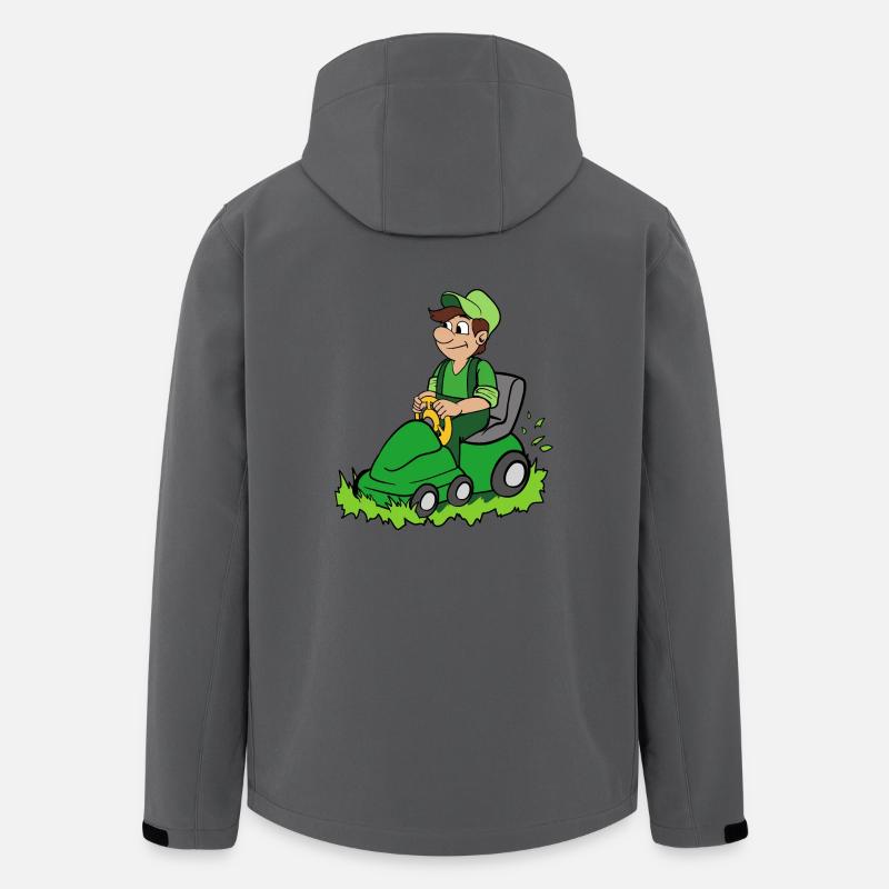 Jardinier avec tondeuse - Veste softshell homme en polyester recyclé Stanley/Stella - charbon