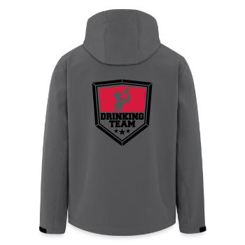 schild wappen cool logo text alkohol b - Recycelte Männer Softshell-Jacke von Stanley/Stella - Anthrazit - Hinten - AI Model Male 185 light (185cm)