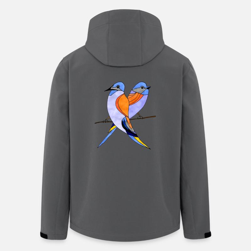 Vögel - Recycelte Männer Softshell-Jacke von Stanley/Stella - Anthrazit