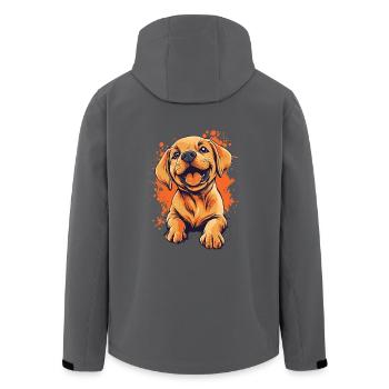 Labrador Welpe lustiger Hund Hunde - Recycelte Männer Softshell-Jacke von Stanley/Stella - Anthrazit - Hinten - AI Model Male 185 light (185cm)