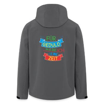 Sprüche - Für Geduld habe ich keine Zeit - Recycelte Männer Softshell-Jacke von Stanley/Stella - Anthrazit - Hinten - AI Model Male 185 light (185cm)