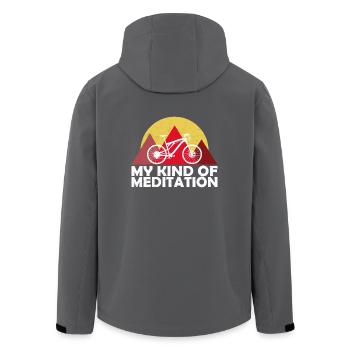 MTB -Mountainbike - Downhill - Recycelte Männer Softshell-Jacke von Stanley/Stella - Anthrazit - Hinten - AI Model Male 185 light (185cm)