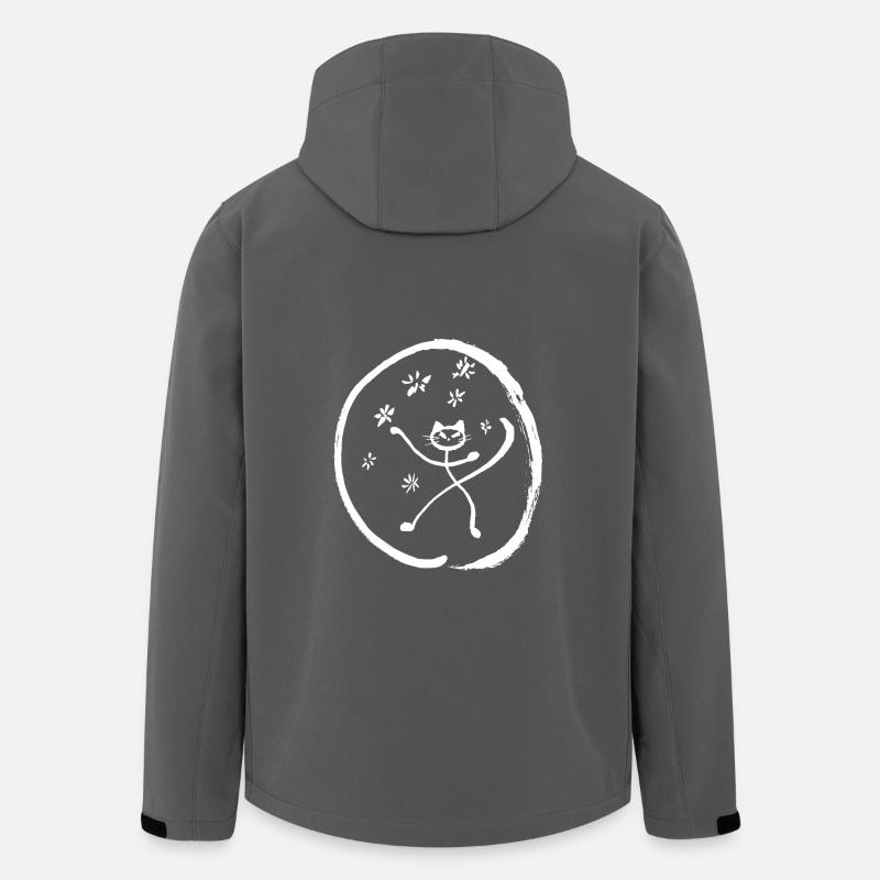 Happy Le Chat Bulle blanche - Veste softshell homme en polyester recyclé Stanley/Stella - charbon