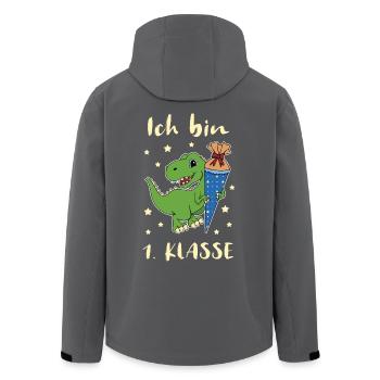 Dino Schulanfang - Recycelte Männer Softshell-Jacke von Stanley/Stella - Anthrazit - Hinten - AI Model Male 185 light (185cm)