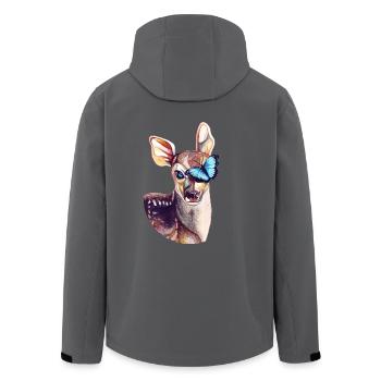 Reh & Schmetterling – Tribut zu Life is Strange - Recycelte Männer Softshell-Jacke von Stanley/Stella - Anthrazit - Hinten - AI Model Male 185 light (185cm)