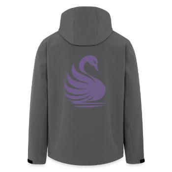 Elegante Schwan-Silhouette: Anmut auf dem Wasser - Recycelte Männer Softshell-Jacke von Stanley/Stella - Anthrazit - Hinten - AI Model Male 185 light (185cm)