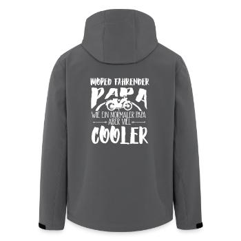 Moped-Papa Shirt-Moped Papa - Recycelte Männer Softshell-Jacke von Stanley/Stella - Anthrazit - Hinten - AI Model Male 185 light (185cm)