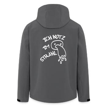 Ich kotz im Strahl - alles scheiße Geschenk - Recycelte Männer Softshell-Jacke von Stanley/Stella - Anthrazit - Hinten - AI Model Male 185 light (185cm)