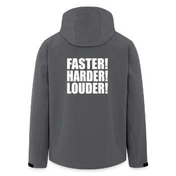 Faster Harder Louder DE - Recycelte Männer Softshell-Jacke von Stanley/Stella - Anthrazit - Hinten - AI Model Male 185 light (185cm)