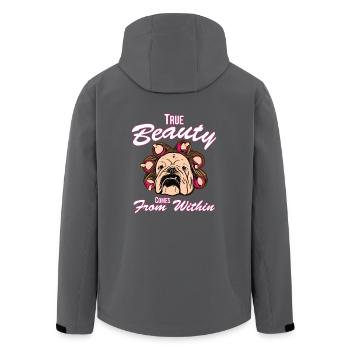 Nur für echte Bulldoggen-Liebhaber! - Recycelte Männer Softshell-Jacke von Stanley/Stella - Anthrazit - Hinten - AI Model Male 185 light (185cm)