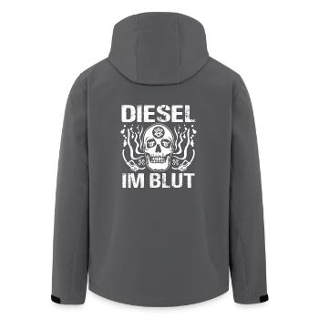 Diesel im Blut - Recycelte Männer Softshell-Jacke von Stanley/Stella - Anthrazit - Hinten - AI Model Male 185 light (185cm)