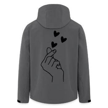 Ich gebe Herz die Liebe / Partnerlook Valentinstag - Recycelte Männer Softshell-Jacke von Stanley/Stella - Anthrazit - Hinten - AI Model Male 185 light (185cm)