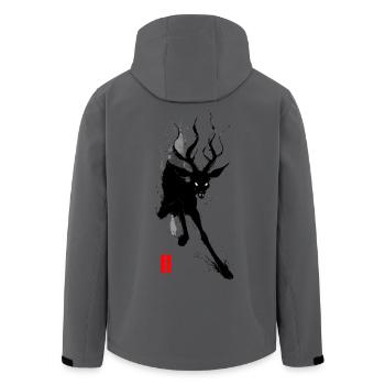 YOKAI SHIKA – Dämonenhirsch Japanische Tinte - Recycelte Männer Softshell-Jacke von Stanley/Stella - Anthrazit - Hinten - AI Model Male 185 light (185cm)