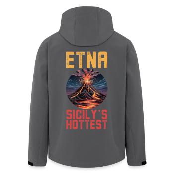 Etna Vulkan Sizilien - Recycelte Männer Softshell-Jacke von Stanley/Stella - Anthrazit - Hinten - AI Model Male 185 light (185cm)