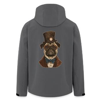 Steampunk Mops - Recycelte Männer Softshell-Jacke von Stanley/Stella - Anthrazit - Hinten - AI Model Male 185 light (185cm)