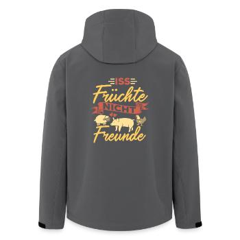 Iss Früchte nicht Freunde - Recycelte Männer Softshell-Jacke von Stanley/Stella - Anthrazit - Hinten - AI Model Male 185 light (185cm)
