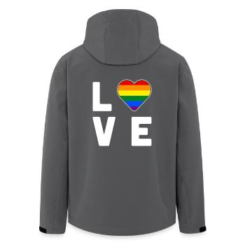 LGBT Pride Regenbogenfarbe Liebe Herz Gay Pride - Recycelte Männer Softshell-Jacke von Stanley/Stella - Anthrazit - Hinten - AI Model Male 185 light (185cm)