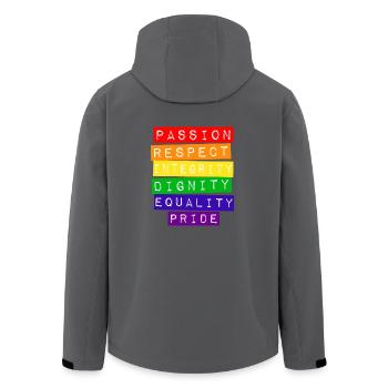 Stolz LGBT schwul lesbisch homo-ehe - Recycelte Männer Softshell-Jacke von Stanley/Stella - Anthrazit - Hinten - AI Model Male 185 light (185cm)