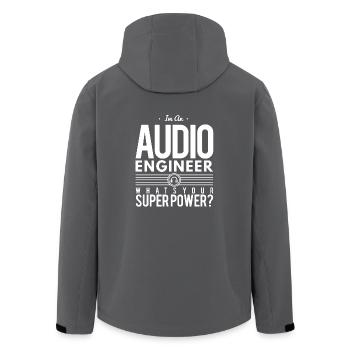Audio Engineer T Shirt - Recycelte Männer Softshell-Jacke von Stanley/Stella - Anthrazit - Hinten - AI Model Male 185 light (185cm)